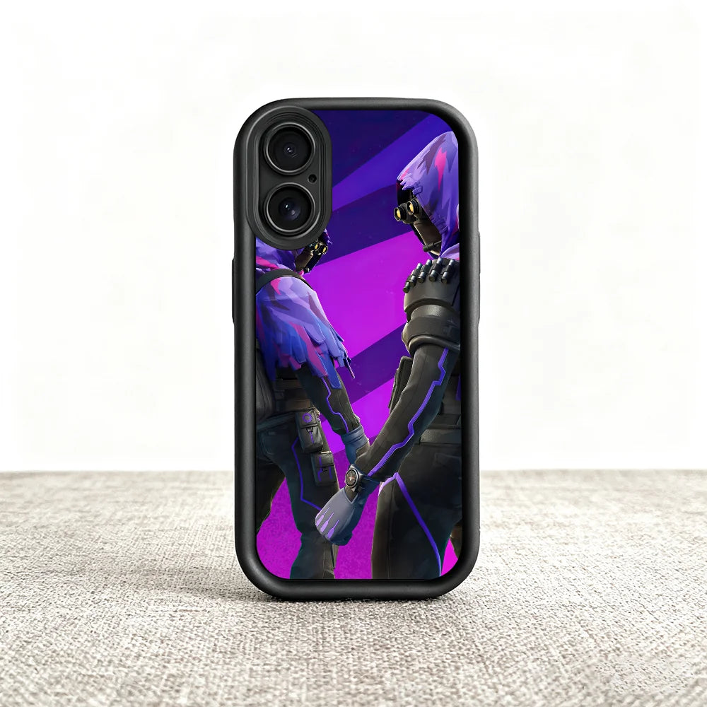 Capa para telemóvel Game F-Fortnite Survival para iPhone 11 12 13 14 15 16 17 Max Pro Plus Air Mini, capa macia preta com proteção da lente