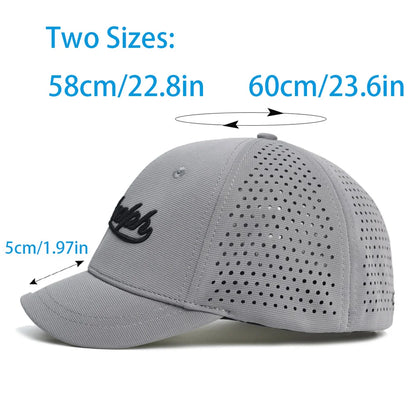Baseballkappe mit Netzstoff, kurzer Krempe, geschlossener Rückseite, atmungsaktiv, Snapback-Kappen, eng anliegend, Dad-Cap, verstellbar, einfarbig, Trucker-Stil