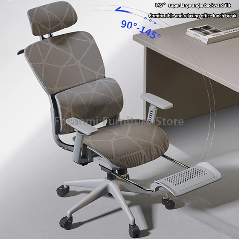 Breathable Mesh Computer Office Chair with Armrest and Lumbar Support Adjustable Ergonomic Desk Chair Home Gaming Headrest Chair