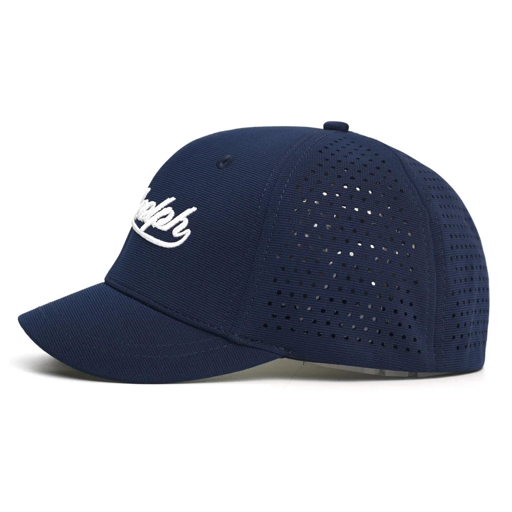 Baseballkappe mit Netzstoff, kurzer Krempe, geschlossener Rückseite, atmungsaktiv, Snapback-Kappen, eng anliegend, Dad-Cap, verstellbar, einfarbig, Trucker-Stil