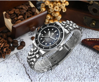 San Martin 40mm Luxus-Taucheruhr für Herren, Miyota 9015, Sunburst-Emaille-Zifferblatt, automatische mechanische Armbanduhr, wasserdicht bis 200m, SN0148