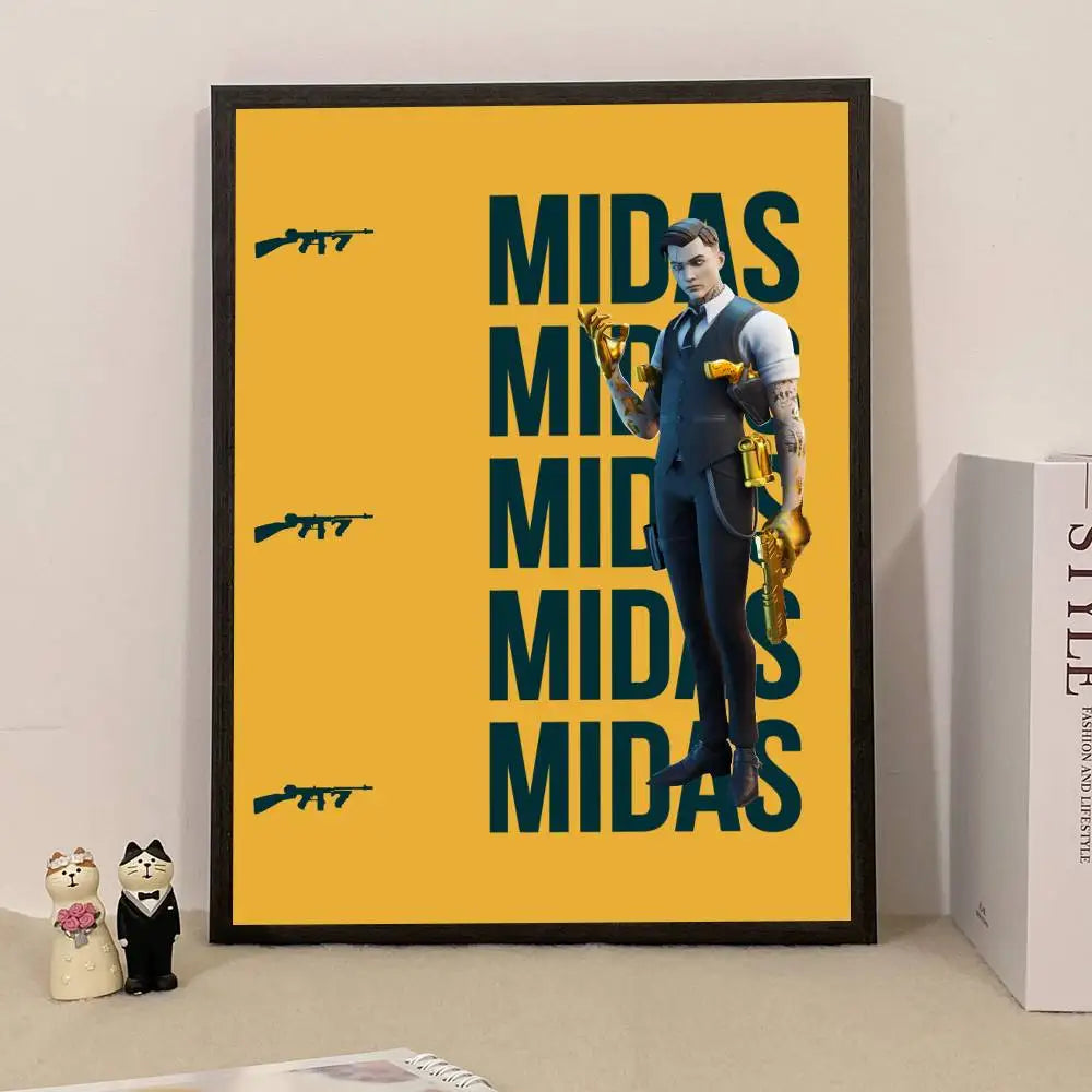 Poster de Jogo F-Fortnite Surpresa — Decoração de Casa, Quadro de Parede para Escritório e Sala de Estar