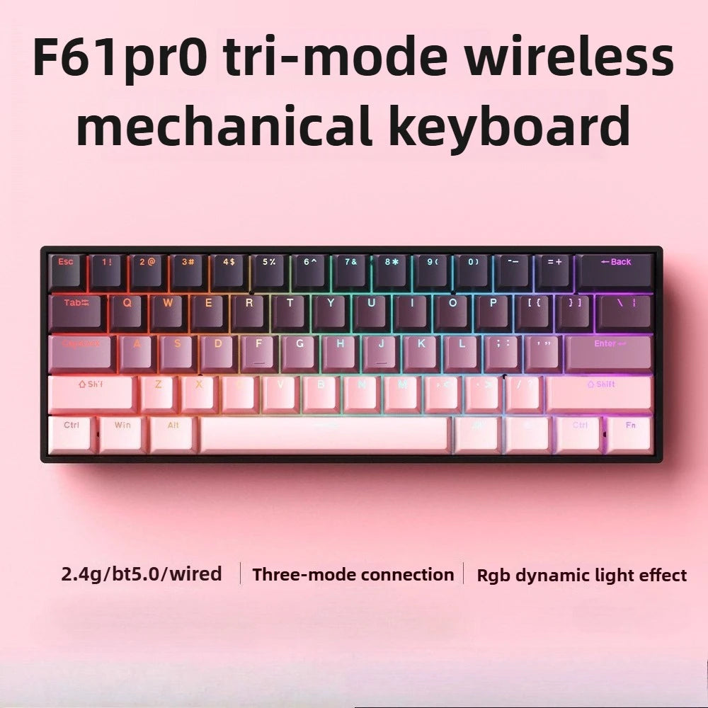 Bluetooth Wireless Mechanical Keyboards RGB Gamer Keyboard for Tablet Mechanical 60% iPad Backlit Mini USB Keyboard