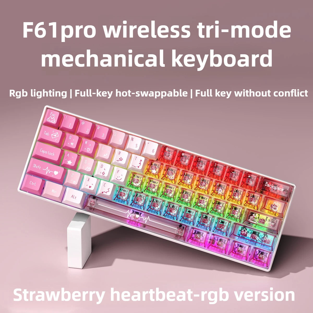 Bluetooth Wireless Mechanical Keyboards RGB Gamer Keyboard for Tablet Mechanical 60% iPad Backlit Mini USB Keyboard