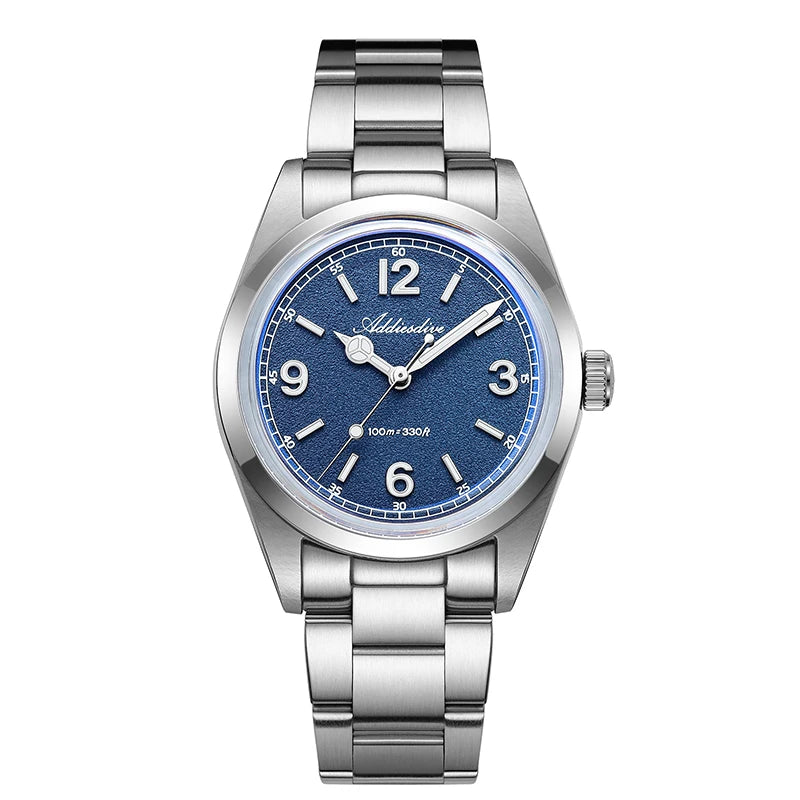Reloj para hombre ADDIESDIVE AD2518 de 36mm en oferta destacada, cristal de espejo abombado, acero inoxidable 316L, cuarzo, resistente al agua 100m