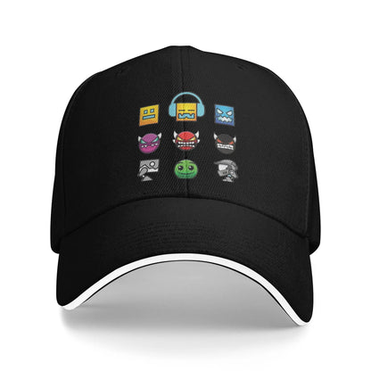 Geometry Cube Gaming Dash -baseball-lippalakki Hip Hop Sandwich -hatut Unisex-säädettävä Dad Hat -urheilulippalakki