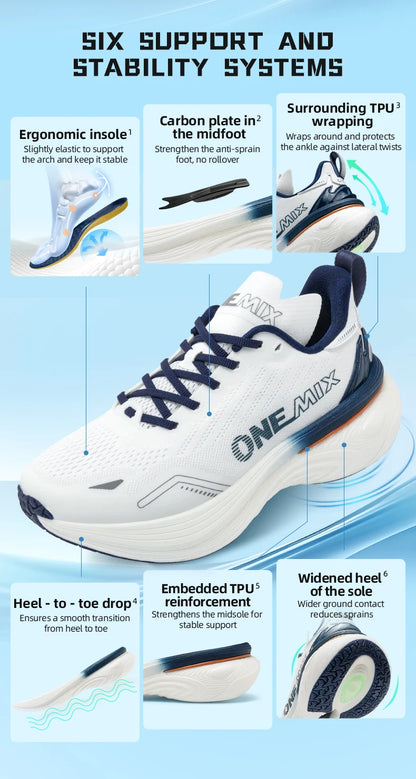 ONEMIX Nuove scarpe da corsa a forma di cuscino per donna e uomo, leggere, alla moda, da esterno, sneakers da strada, scarpe sportive da allenamento, jogging e fitness