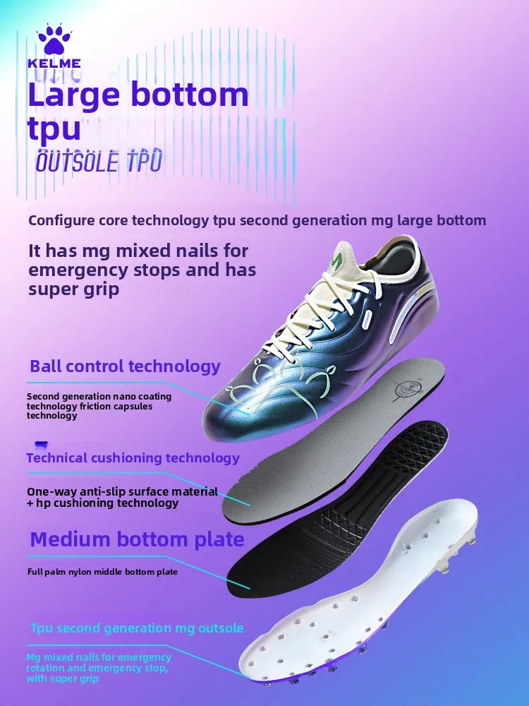 Kelme Adult Football Shoes MG Short Nail Men's Training Football Boots Professional Competition Grass-Specific Soccer Shoes