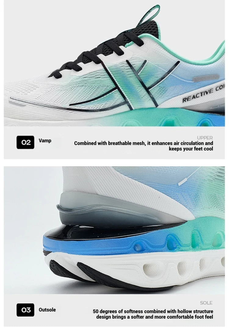 Xtep Reactive Coil 11.0 — męskie buty do biegania, letnie buty sportowe z amortyzacją wstrząsów i miękkim odbiciem, sneakersy 976219110026