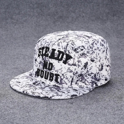 Baseballcap mit flachem Schirm, Buchstabenstickerei für Herren, vielseitig kombinierbar, Damen-Sommer-Hip-Hop-Hut, Outdoor-Sonnenschutz, verstellbare Schirmmütze