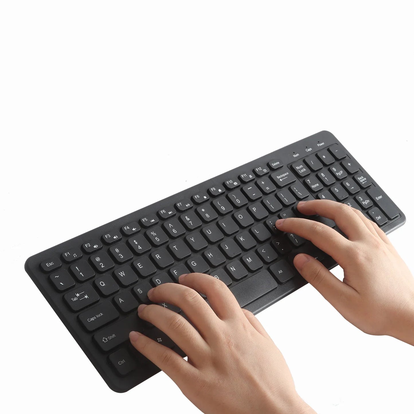 New Wireless 2.4G Keyboard with Numeric Keypad Silent Slim Gaming Keyboard with Mat for Windows Computer Desktop PC Notebook TV