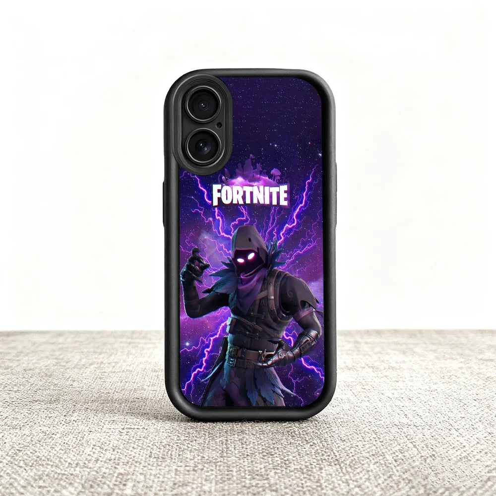 Capa para telemóvel Game F-Fortnite Survival para iPhone 11 12 13 14 15 16 17 Max Pro Plus Air Mini, capa macia preta com proteção da lente