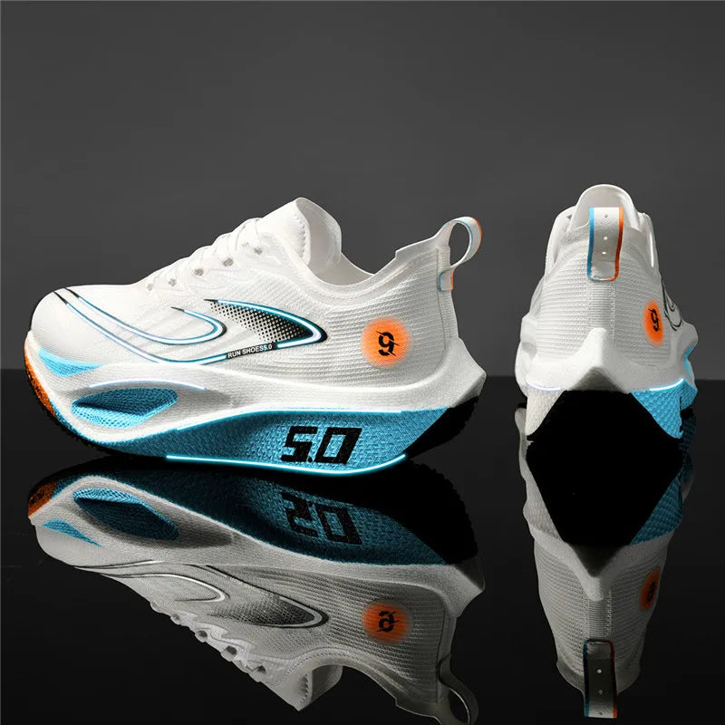 FourSeasons Men's Sports Sneakers Carbon Plate Running Shoe, Breathable Marathon Racing Comfortable Athletic Training Shoes Walking