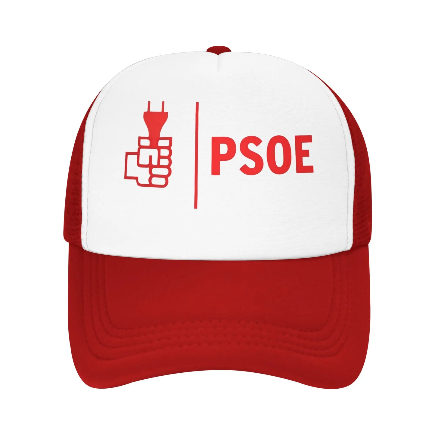 PSOE Logo Pedro Sanchez Mesh Trucker Hat Trendy  Summer Breathable Mesh-back Baseball Cap Adjustbale For Casual Wear