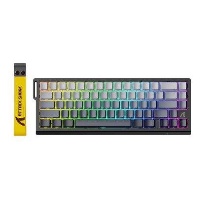 ATTACK SHARK X68 HE Teclado gaming mecânico Rapid Trigger 60% com fios, atuação ajustável, interruptores magnéticos Hall Effect, 8KH
