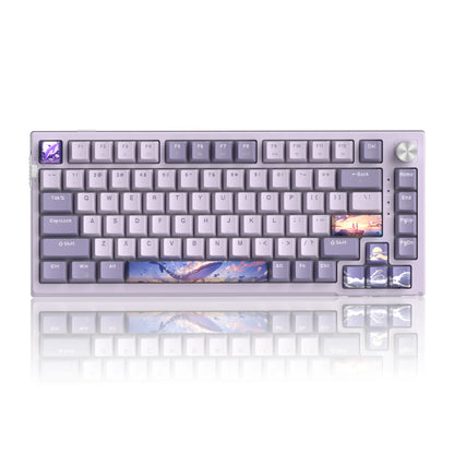 Teclado gaming mecânico MageGee SKY81 75%, RGB, gasket mount, hot-swappable, com fios, personalizável, som cremoso, amortecimento acústico e botão rotativo