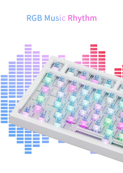 Teclado mecânico AJAZZ AK820 com layout compacto de 70%, iluminação RGB, switches hot-swappable, ligação com fios, sem fios e Bluetooth