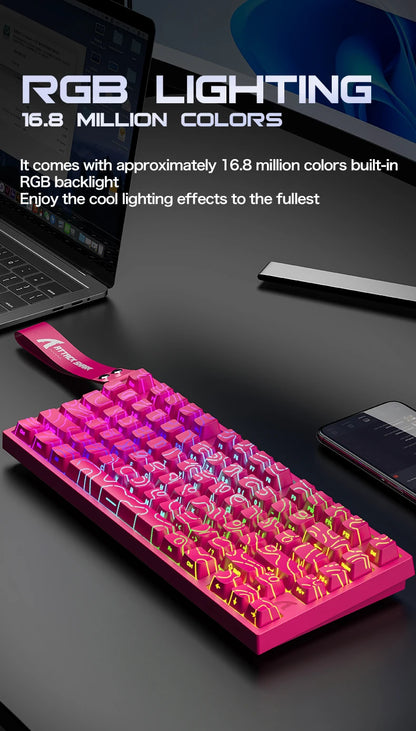 ATTACK SHARK R82 HE Teclado Magnético com Fio 75% RGB 8000Hz Rapid Trigger Atuação de 0.005mm Teclado Gaming