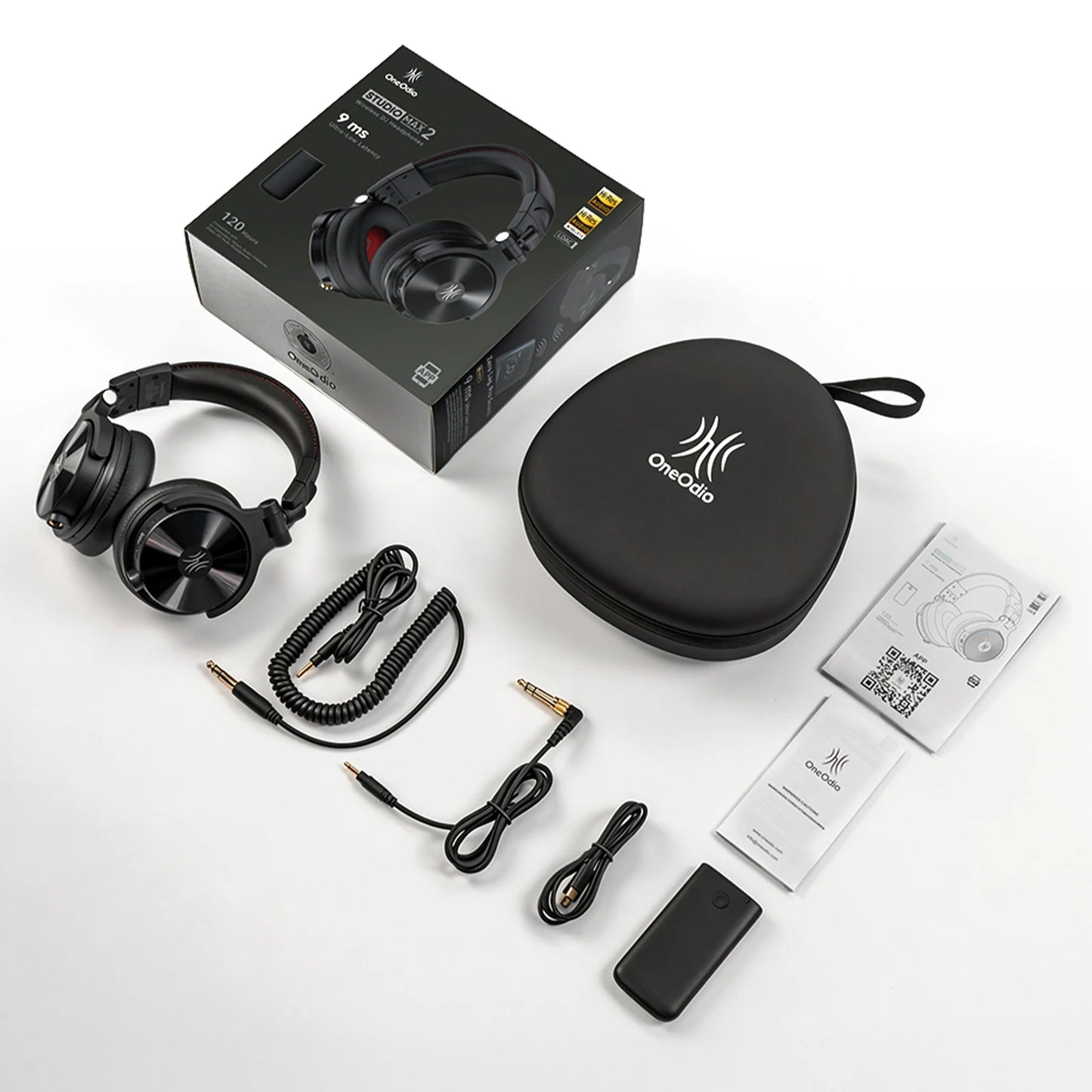 Cuffie DJ wireless OneOdio Studio Max Bluetooth 6.0 – latenza ultra bassa di 9ms, headset over-ear da monitoraggio studio Hi-Res LDAC con microfono