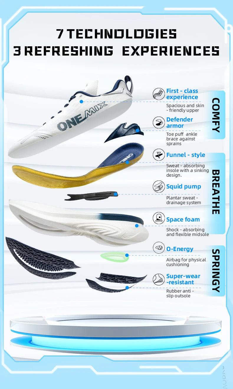 ONEMIX Nuove scarpe da corsa a forma di cuscino per donna e uomo, leggere, alla moda, da esterno, sneakers da strada, scarpe sportive da allenamento, jogging e fitness