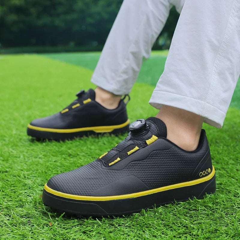 Golf Shoes Men Big Size To 47# Rotating buckle Professional Non Slip Spikeless Outdoor Beginner Training Golf Sneakers Unisex