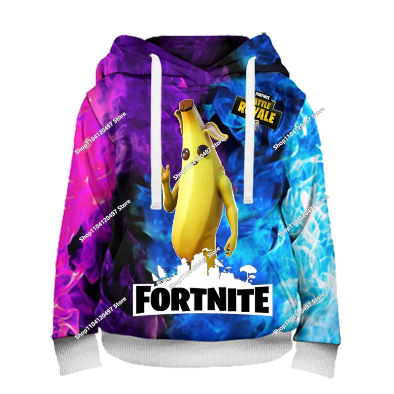 Sweatshirt com capuz Fortnite 3D com estampagem digital, folgado e confortável, novidade de outono