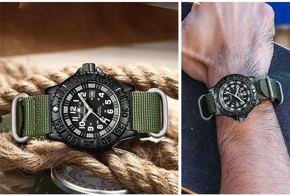 ADDIESDIVE 2023 Men's Sports Watch Military Sports Luxury Rotating Bezel Luminous Watch Nylon Strap 50m Waterproof Quartz Watch