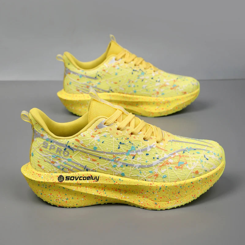 Men Running Shoes Carbon Board Marathon Cushion Mens Sports Breathable Lightweight Women Comfortable Athletic Nonskid Sneakers