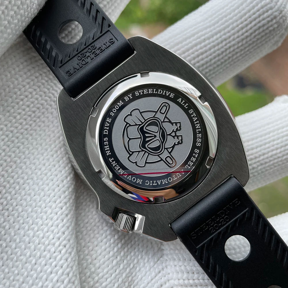 STEELDIVE SD1970 Automatic Mechanical Diver Watch Captain Willard NH35 Watches TURTLE Homage Water Resistant 200M Dive Watch Men