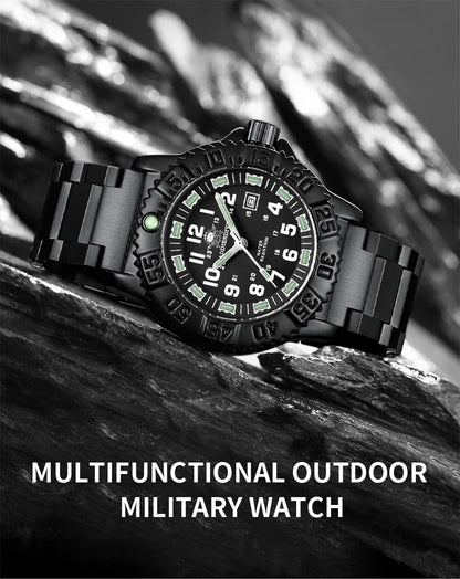 ADDIESDIVE 2023 Men's Sports Watch Military Sports Luxury Rotating Bezel Luminous Watch Nylon Strap 50m Waterproof Quartz Watch