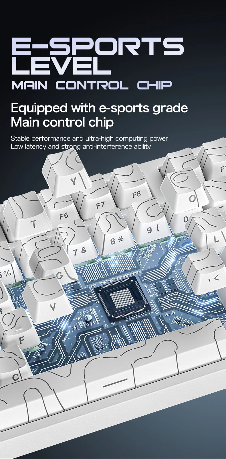 ATTACK SHARK R82 HE Teclado Magnético com Fio 75% RGB 8000Hz Rapid Trigger Atuação de 0.005mm Teclado Gaming