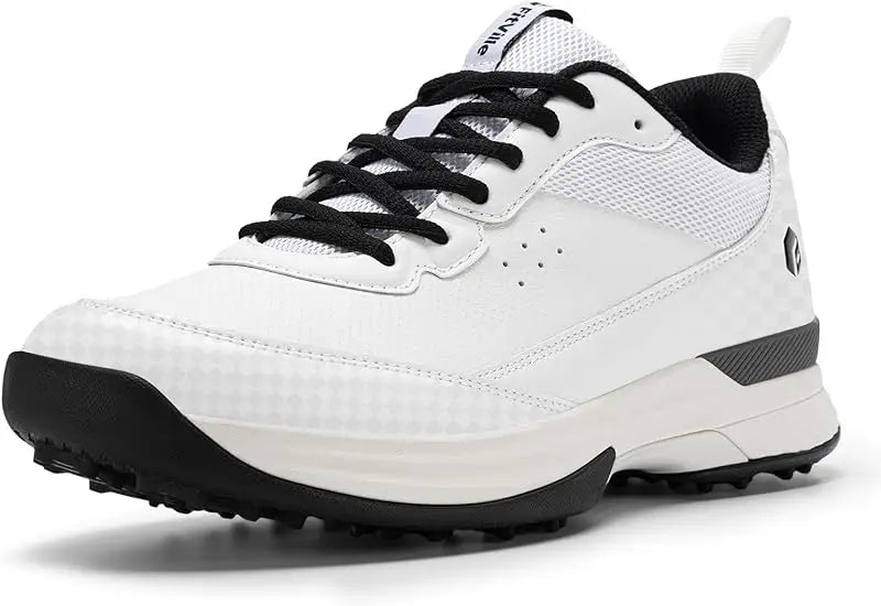 FitVille Wide Design Men's Golf Shoes Professional Outdoor Water Resistant Anti-slip Sport Shoes for Course with Spikes