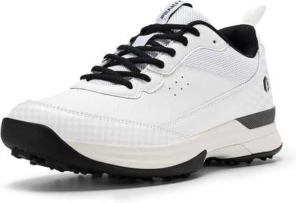 FitVille Wide Design Men's Golf Shoes Professional Outdoor Water Resistant Anti-slip Sport Shoes for Course with Spikes