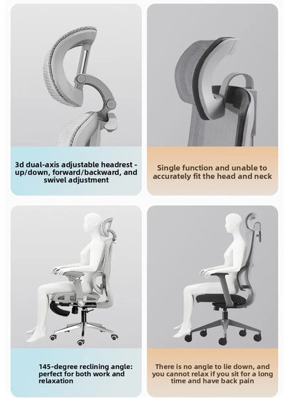 Tragbarer minimalistischer ergonomischer Stuhl mit 10D-Armlehne, Computerstuhl, Bürostuhl, Lernstuhl, Gaming-Stuhl, stabil und langlebig