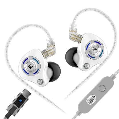 KZ Gale Gaming-IEM-Ohrhörer – HiFi-In-Ear-Monitor mit superlinearem Treiber und abnehmbarem, versilbertem 2-Pin-Kabel