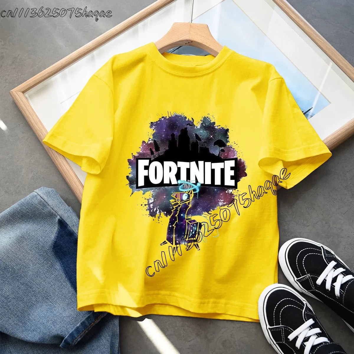 Summer Game Fortnited T-shirt Bottle Royale Birthday Tops Party Wear Boys Tee Fortnight Short Sleeve Cotton Kids Clothes