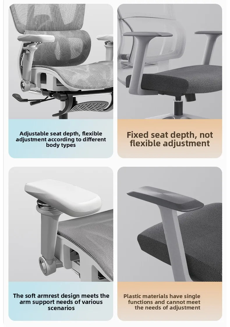 Tragbarer minimalistischer ergonomischer Stuhl mit 10D-Armlehne, Computerstuhl, Bürostuhl, Lernstuhl, Gaming-Stuhl, stabil und langlebig