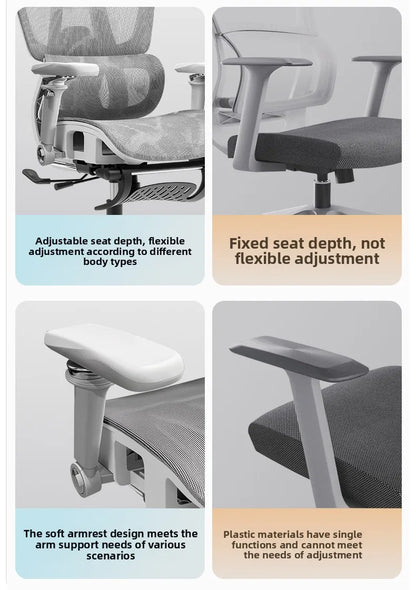 Tragbarer minimalistischer ergonomischer Stuhl mit 10D-Armlehne, Computerstuhl, Bürostuhl, Lernstuhl, Gaming-Stuhl, stabil und langlebig