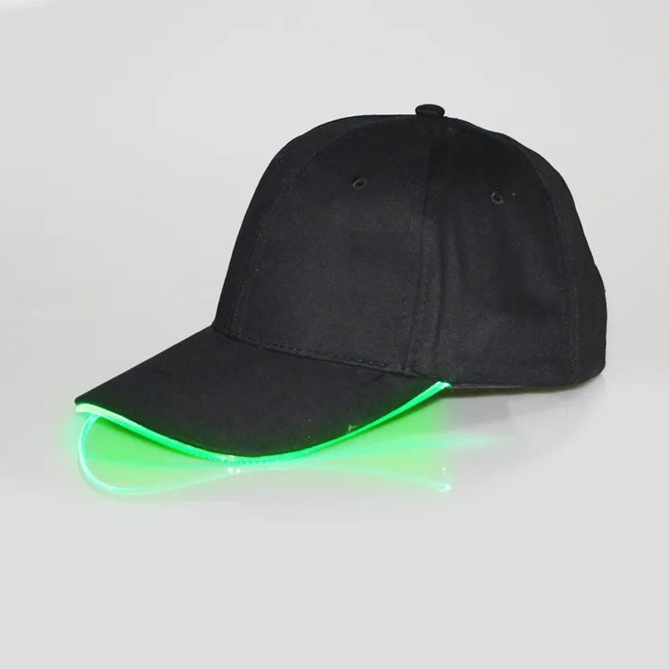 Fiber Optic Cap LED Hat with 7 Colors Luminous Glowing EDC Baseball Hats USB Charging Light Up Caps Performance Led Cap
