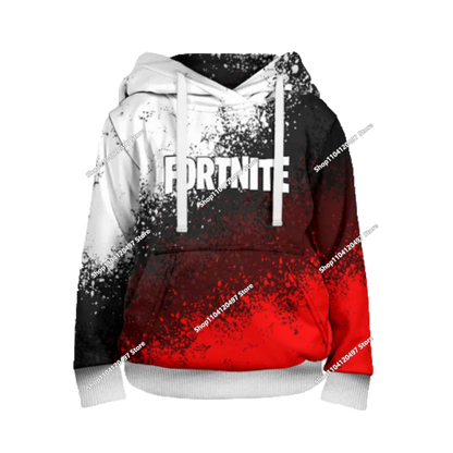 Sweatshirt com Capuz Infantil 3D 2025, Nova Série Anime Fortnite Estampada, Pullover de Marca Trendy, Presente