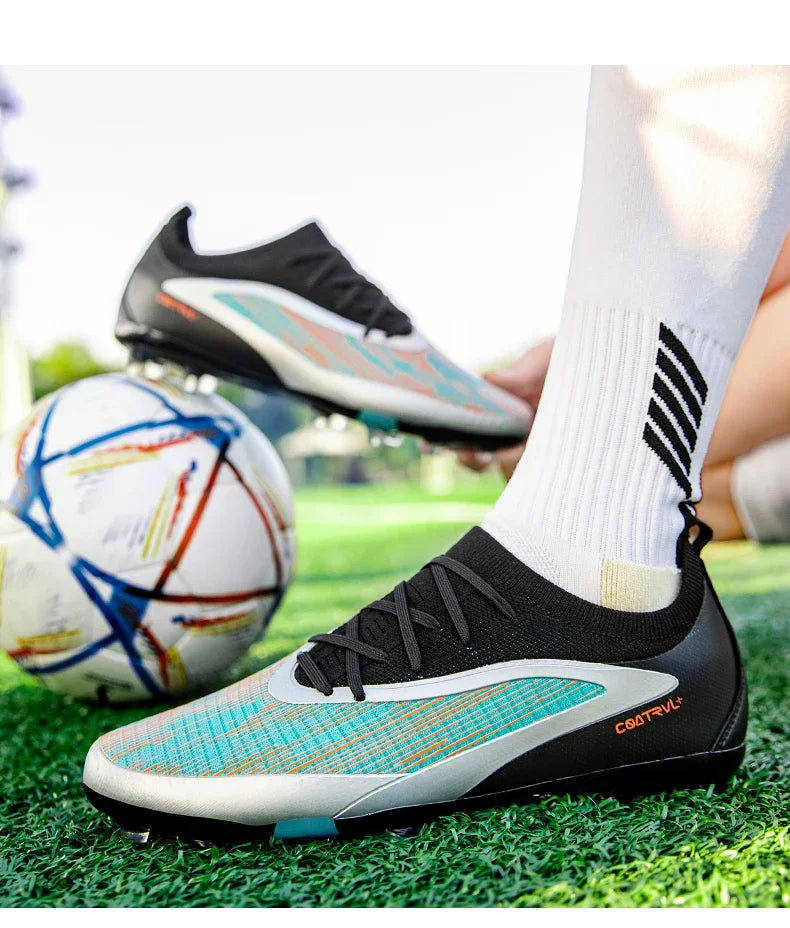 New Men's Football Boots Outdoor Cleats Breathable Adult Non-Slip Soccer Shoes Sport Long Spikes Training Boys Match Comfortable
