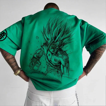 Dragon Ball Z-tema T-shirt - Ren bomuld, åndbar og elastisk | Komfortabel og stilfuld | Perfekt til animefans