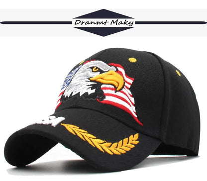 New Men's Animal Baseball Cap Patriotic Bald Eagle and American Flag Snapback Caps For Women USA 3D Embroidery Farm Trucker Hats