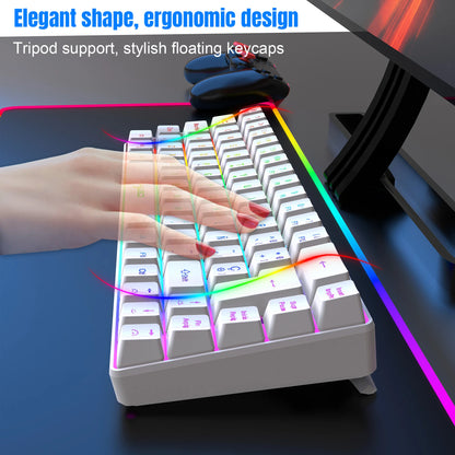 Hot Sale! Spanische kabelgebundene Gaming-Tastatur mit 69 Tasten und RGB-Hintergrundbeleuchtung, kompaktes 68%-Design, ein unverzichtbares Gadget für Büroangestellte und Gamer