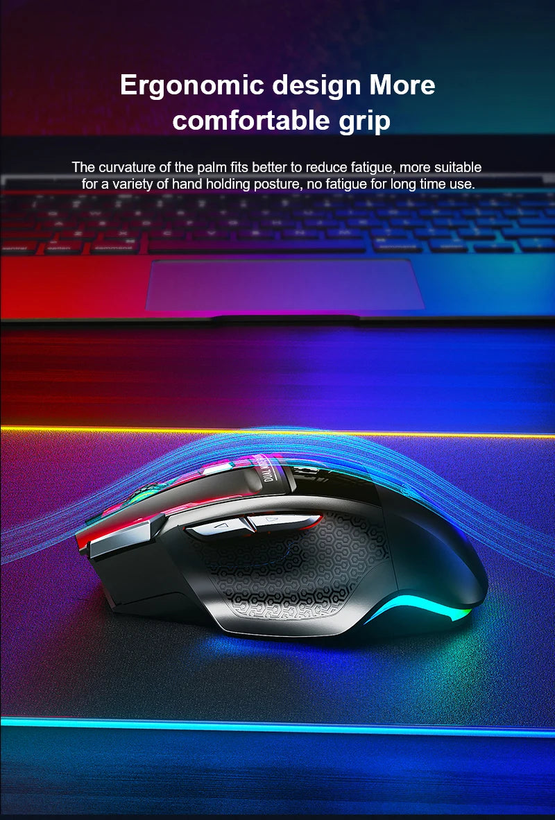 AULA SC550 Gaming Mouse 2.4G Wireless Macro Mouse RGB Backlight Ergonomic Design E-sports Mouse PC Accessories