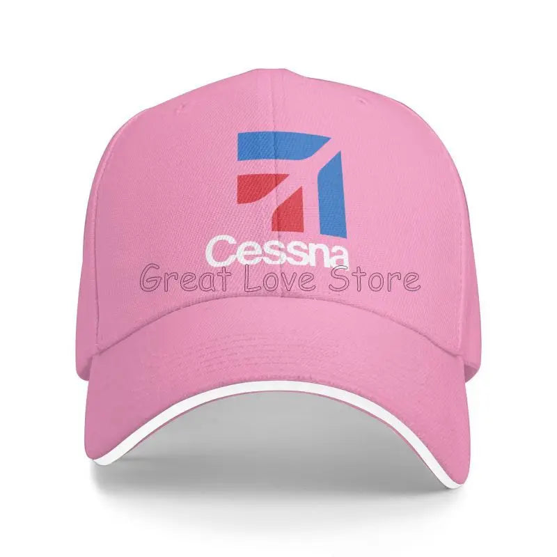 Custom Cessna Logo Print Sandwich Baseball Cap Retro Men Hip Hop Bucket Hats Summer Outdoor Sun Protection Snapback Cap Golf Hat