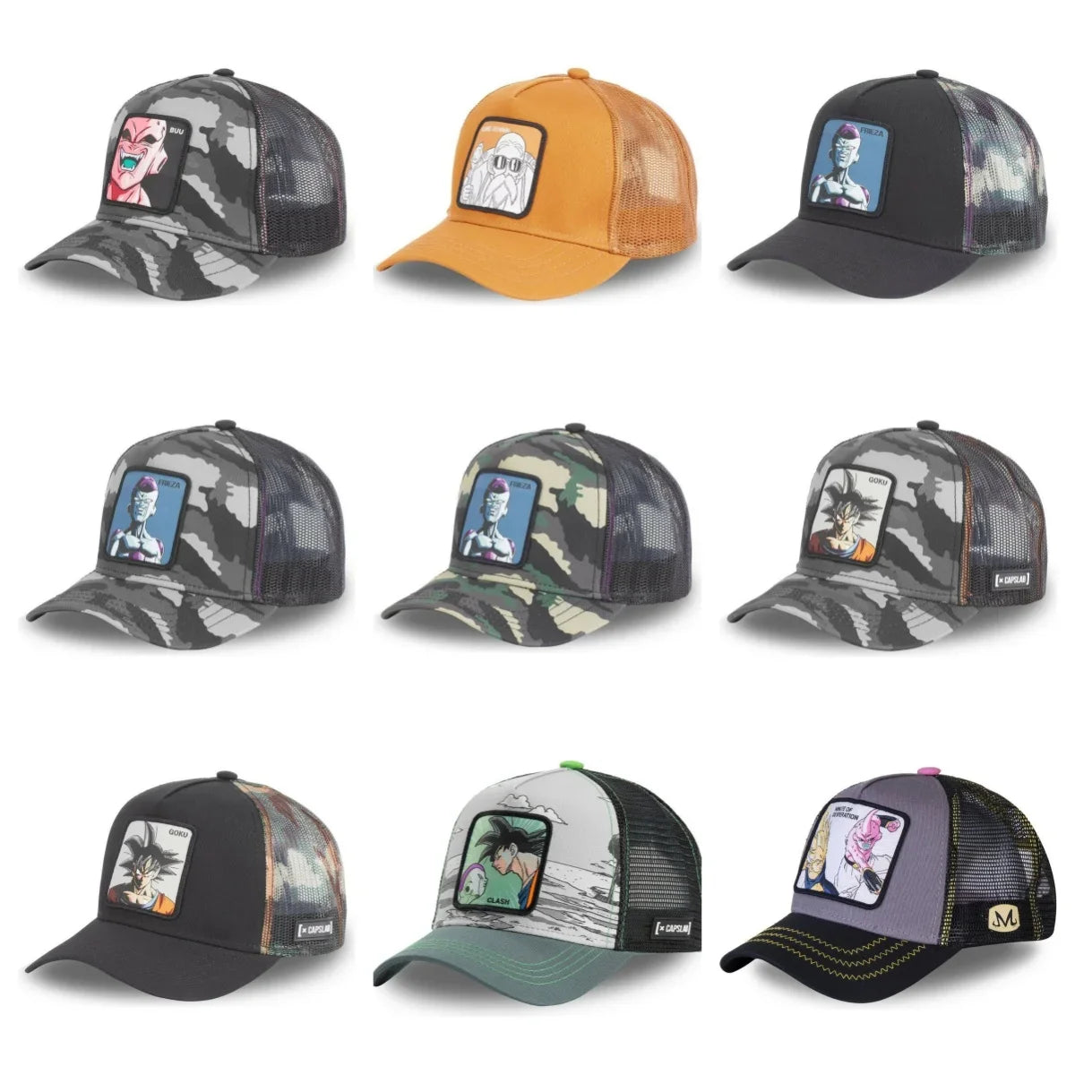 Cappellino Dragon Ball Son Goku da viaggio estivo con visiera, da uomo, ricamato, stile hip-hop, visiera parasole, cappellino trucker regolabile in rete