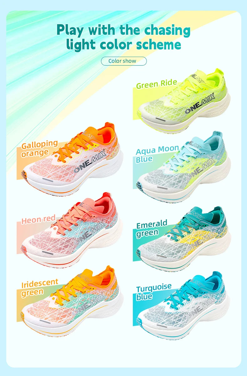ONEMIX New Nylon Carbon Plate Marathon Running Shoe Pro Tests Stable Support For Shock-Absorbing Ultralight Bounce Sneakers