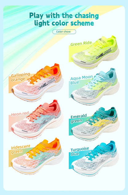 ONEMIX New Nylon Carbon Plate Marathon Running Shoe Pro Tests Stable Support For Shock-Absorbing Ultralight Bounce Sneakers