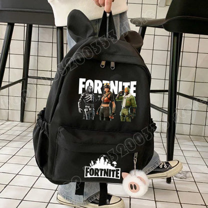 Nova Mochila Fortnite Cartoon para Rapaz e Rapariga, Mochila Escolar Casual de Grande Capacidade para Estudante, Mochila de Viagem com Orelhas de Coelho, Presente de Papelaria